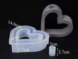 Molde silicona corazon hidroponia inclinado